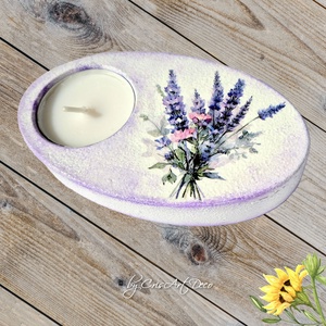 Suport decorativ pentru lumanare - lavanda 120620  - casă & stil de viață - lumânări, parfumuri, arome - suport lumânări - Artynos.ro