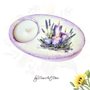 Suport decorativ pentru lumanare - lavanda 121038 - casă & stil de viață - lumânări, parfumuri, arome - suport lumânări - Artynos.ro