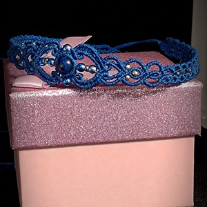 Colier Micro Macrame Albastru Lapis Lazuli - bijuterii - coliere - colier y - Artynos.ro