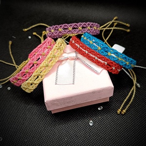   Brățară micro macrame cu Glitter , Bijuterii, Brățări, Brățară împletită, brățară din fire, Împletitură, Înnoda, ARTYNOS