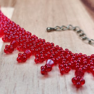 Colier choker (burgundy) - bijuterii - coliere - coliere de perle - Artynos.ro