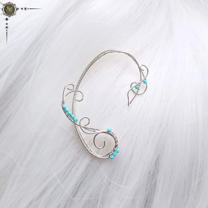 Cercel ear wrap Silver and Turquoise - bijuterii - cercei - cercei și ornamente pentru urechi - Artynos.ro