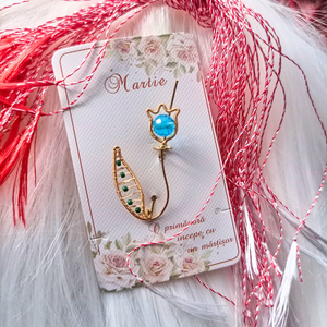 Martisor brosa Lalea albastra - bijuterii - mărțișor - Artynos.ro