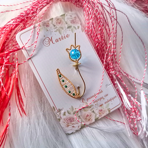 Martisor brosa Lalea albastra - bijuterii - mărțișor - Artynos.ro