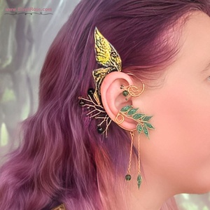 Cercei ear wrap Verdant Aurlinn Butterfly Grace - bijuterii - cercei - cercei și ornamente pentru urechi - Artynos.ro