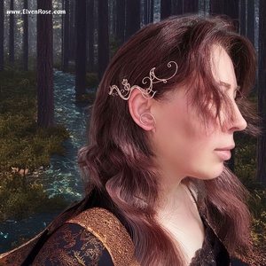 Cercel ear wrap Whispering Vines - bijuterii - cercei - cercei și ornamente pentru urechi - Artynos.ro