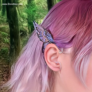 Cercei ear wrap Purple Fairy Wing, Bijuterii, Cercei, Cercei și ornamente pentru urechi, Confecționarea bijuteriilor, ARTYNOS