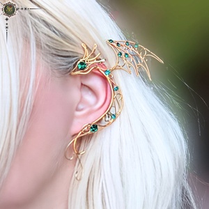 Cercel ear wrap Golden Dragon, Bijuterii, Cercei, Cercei și ornamente pentru urechi, Confecționarea bijuteriilor, ARTYNOS