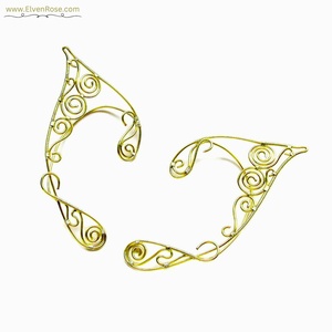 Cercei urechi de elf Golden Swirls - bijuterii - cercei - cercei și ornamente pentru urechi - Artynos.ro