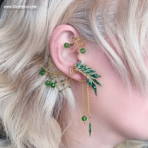 Cercel ear wrap elf Verdant Aurlinn, Bijuterii, Cercei, Cercei și ornamente pentru urechi, Confecționarea bijuteriilor, ARTYNOS