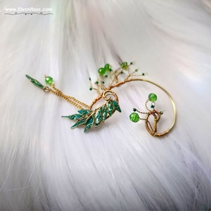 Cercel ear wrap elf Verdant Aurlinn - bijuterii - cercei - cercei și ornamente pentru urechi - Artynos.ro