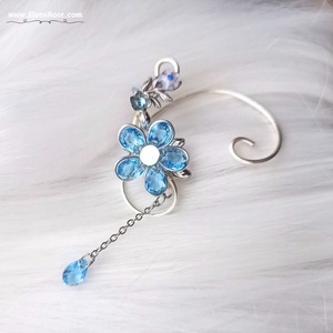 Cercel ear wrap Azure Bloom in a Rainy Day - bijuterii - cercei - cercei și ornamente pentru urechi - Artynos.ro