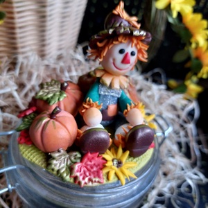 Borcan decorativ cu paiata handmade - de toamna - casă & stil de viață - accesorii pentru decorat casa - halloween - tot ce ai nevoie pentru petrecere! - ornamente de halloween - Artynos.ro