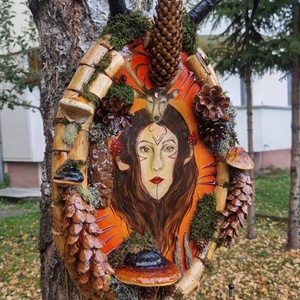 Tablou Natural Mușchi Licheni Fata cu Coarne - casă & stil de viață - accesorii pentru decorat casa - decorațiuni de pereți, decorațiuni suspendate - decorațiuni suspendate - Artynos.ro