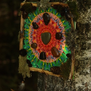 Tablou Natural Licheni Mușchi Mandala - casă & stil de viață - accesorii pentru decorat casa - decorațiuni de pereți, decorațiuni suspendate - decorațiuni perete, macramé - Artynos.ro