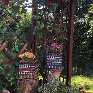 Ghiveci de flori mozaic, albastru - casă & stil de viață - accesorii pentru decorat casa - suport de flori - ghiveci și jardiniere - Artynos.ro