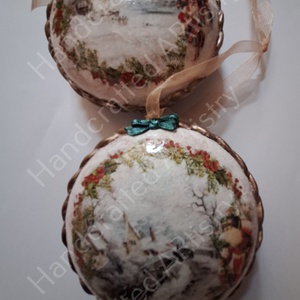 Globuri Craciun, Accesorii de Crăciun, Decorațiuni de Crăciun de casă, Decorațiuni pentru pomul de Crăciun, Decoupage, transfer și tehnici șervețel, Pictură, ARTYNOS