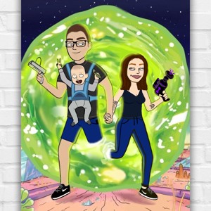 Rick și Morty desen digital cadou personalizat pentru cupluri/prieteni, Arte vizuale și accesorii , Portret, caricatură, Caricatură, , ARTYNOS