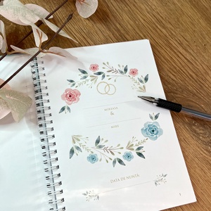 Agenda de organizare nunta KataLine, Wedding Planner, 80 pagini, 216 x 159 mm - accesorii nuntă - amintiri și cadouri de nuntă - carte de amintiri nuntă și carte oaspeți - Artynos.ro