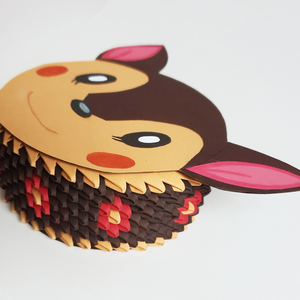 Cutie 3D origami căprioară Animal Crossing - casă & stil de viață - accesorii pentru decorat casa - decorațiuni de masă și decorațiuni pentru rafturi  - cutii decor, cutii de suveniruri - Artynos.ro