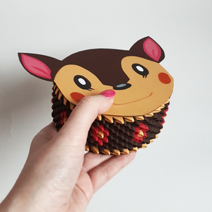 Cutie 3D origami căprioară Animal Crossing - casă & stil de viață - accesorii pentru decorat casa - decorațiuni de masă și decorațiuni pentru rafturi  - cutii decor, cutii de suveniruri - Artynos.ro