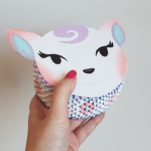 Cutie 3D origami căprioară Diana Animal Crossing, Accesorii locuință, Accesorii pentru decorat casa, Decorațiuni de masă și decorațiuni pentru rafturi , Cutii decor, cutii de suveniruri, Arta de hârtie, ARTYNOS