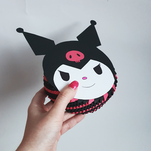 Cutie 3D origami iepuraș Kuromi Sanrio - accesorii locuință - accesorii pentru decorat casa - decorațiuni de masă și decorațiuni pentru rafturi  - cutii decor, cutii de suveniruri - Artynos.ro