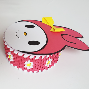 Cutie 3D origami iepuraș My Melody Sanrio - accesorii locuință - accesorii pentru decorat casa - decorațiuni de masă și decorațiuni pentru rafturi  - cutii decor, cutii de suveniruri - Artynos.ro