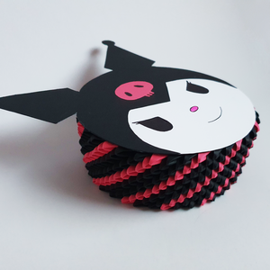 Cutie 3D origami iepuraș Kuromi Sanrio - accesorii locuință - accesorii pentru decorat casa - decorațiuni de masă și decorațiuni pentru rafturi  - cutii decor, cutii de suveniruri - Artynos.ro