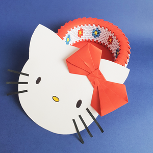 Cutie 3D origami iepuraș My Melody Sanrio - casă & stil de viață - accesorii pentru decorat casa - decorațiuni de masă și decorațiuni pentru rafturi  - cutii decor, cutii de suveniruri - Artynos.ro