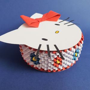 Cutie 3D origami iepuraș My Melody Sanrio - casă & stil de viață - accesorii pentru decorat casa - decorațiuni de masă și decorațiuni pentru rafturi  - cutii decor, cutii de suveniruri - Artynos.ro