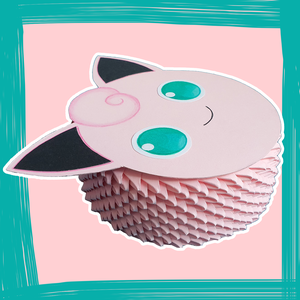 Cutie 3D origami Jigglypuff Pokemon - accesorii locuință - accesorii pentru decorat casa - decorațiuni de masă și decorațiuni pentru rafturi  - cutii decor, cutii de suveniruri - Artynos.ro