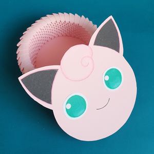 Cutie 3D origami Jigglypuff Pokemon - accesorii locuință - accesorii pentru decorat casa - decorațiuni de masă și decorațiuni pentru rafturi  - cutii decor, cutii de suveniruri - Artynos.ro