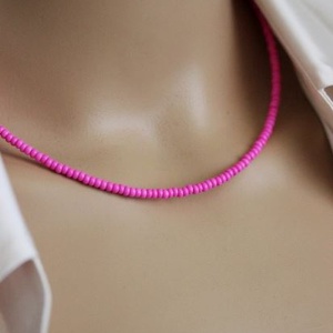 Choker finut roz fucsia, Bijuterii, Coliere, Coliere cu mărgele, Altele, ARTYNOS