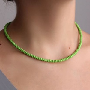 Choker finut verde crud, Bijuterii, Coliere, Coliere cu mărgele, Altele, ARTYNOS