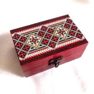 cutie lemn cu motiv traditional 43432, Bijuterii, Suporturi bijuterii și cutie bijuterii, Stand bijuterii, Decoupage, transfer și tehnici șervețel, ARTYNOS