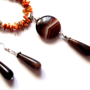 set agate si coral 42441 - bijuterii - seturi de bijuterii - Artynos.ro