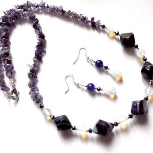 set opalit si agate mov 37864 - bijuterii - seturi de bijuterii - Artynos.ro