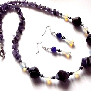 set opalit si agate mov 37864 - bijuterii - seturi de bijuterii - Artynos.ro