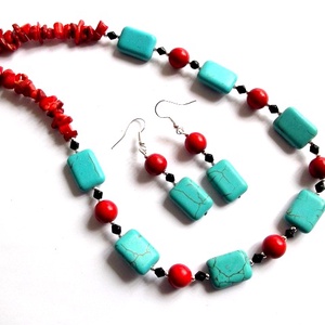 set coral si turcoaz 36454, Bijuterii, Seturi de bijuterii, , ARTYNOS