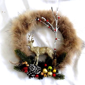 coronita de craciun 47709 - accesorii de crăciun - decorațiuni de advent - decor de advent pentru usă - Artynos.ro