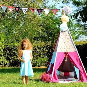 Cort TeePee Fucsia - jucării și echipamente pentru copii - corturi copii, căsuțe copii - Artynos.ro