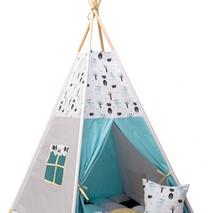 Cort TeePee Animăluțe mentă , Jucării și echipamente pentru copii, Corturi copii, căsuțe copii, Patchwork, matlasare, Țesătură, ARTYNOS