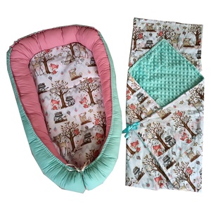 et Baby Nest Animalute Din Padure, Roz-Verde Menta, 3 piese, Accesorii locuință, Echipament pentru camera copiilor, Cuib pentru copii, , ARTYNOS