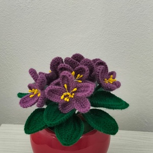 Violeta parma crosetata, Accesorii locuință, Accesorii pentru decorat casa, Suport de flori, Ghiveci și jardiniere, Croșetat, ARTYNOS