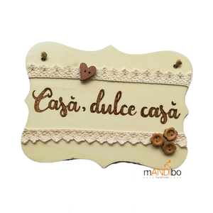 Tabliță pirogravată personalizabilă- Casă, dulce casă, Accesorii locuință, Accesorii pentru decorat casa, Decorațiuni de geam și decorațiuni de ușă , Ornamente de ușă , Gravare, pirogravură, Prelucrarea lemnului, ARTYNOS