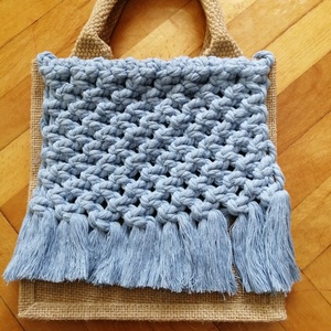 Geantă tote din iută cu model macrame , Geantă și husă, Geantă pentru cumpărături, Geantă shopper, geantă tote, geantă textilă, Altele, ARTYNOS