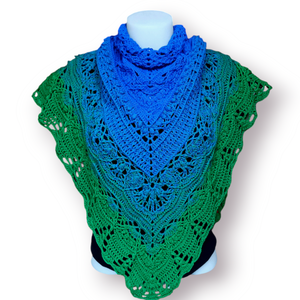 Crochet shawl - păun - îmbrăcăminte și modă - eșarfe, pălării, șaluri - șaluri - Artynos.ro