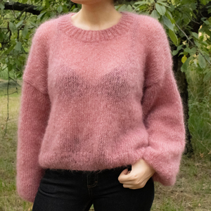 M - Pulover tricotat manual din mohair si lana - îmbrăcăminte și modă - haine damă - tricou și top de damă - Artynos.ro