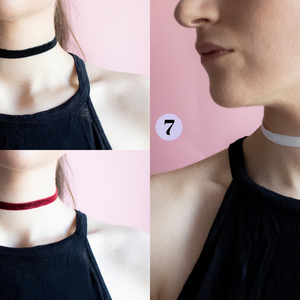 Coliere tip choker handmade din banda de catifea sau banda cu sclipici cu inchizatoare ajustabila - bijuterii - coliere - coliere fără pandative - Artynos.ro